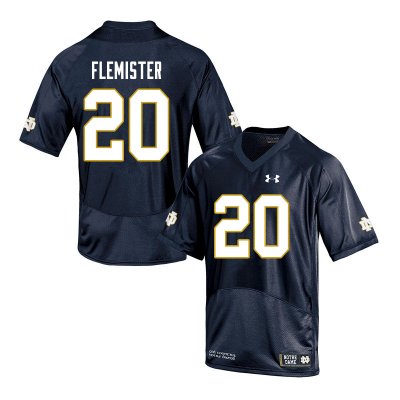 Notre Dame Fighting Irish Men's C'Borius Flemister #20 Navy Under Armour Authentic Stitched College NCAA Football Jersey MRE7899TY